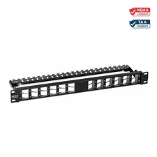 TRENDnet 24-Port Blank Angled Keystone Shielded 1U Patch Panel, TC-KP24SA, STP,