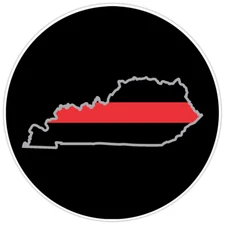 First Responder Thin Red Line Kentucky Firefighter Bumper Sticker Military 5"