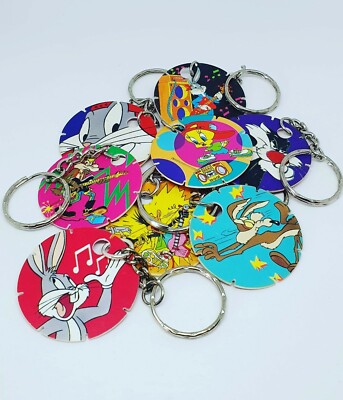 Retro Upcycling Tazo Schlüsselanhänger Tazos Looney Tunes Bugs Bunny Walkers Chips 90er
