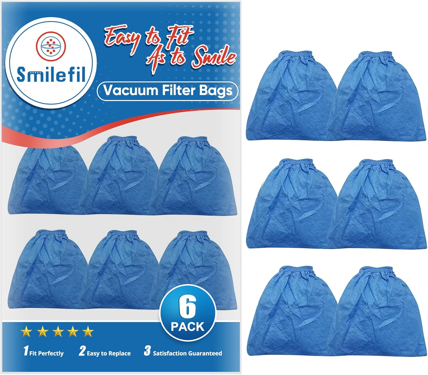 EAGLEGGO VRC5 Cloth Filter Bag for Vacmaster 4 to 16 Gallon Wet Dry Vacuums Rep