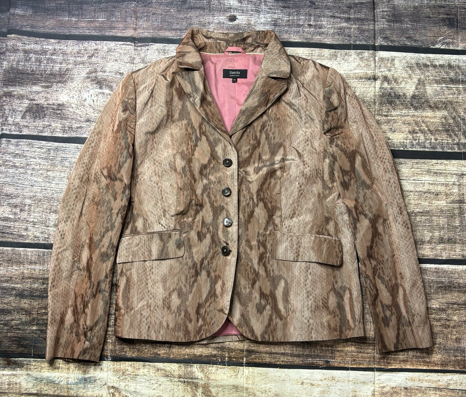 Zanella Blazer Jacket Women's 14 Python Snakeskin… - image 1