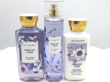 BATH & BODY WORKS FRESH CUT LILACS BODY MIST + BODY LOTION + SHOWER GEL SET