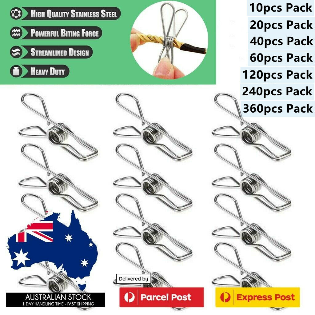 Stainless Steel Clothes Pegs Hanging Clips Pins Laundry Windproo