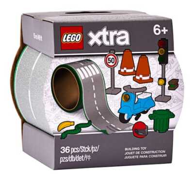 NEW Lego Xtra Road Tape Accessory Set 854048 Moped Traffic Light Road Signs 