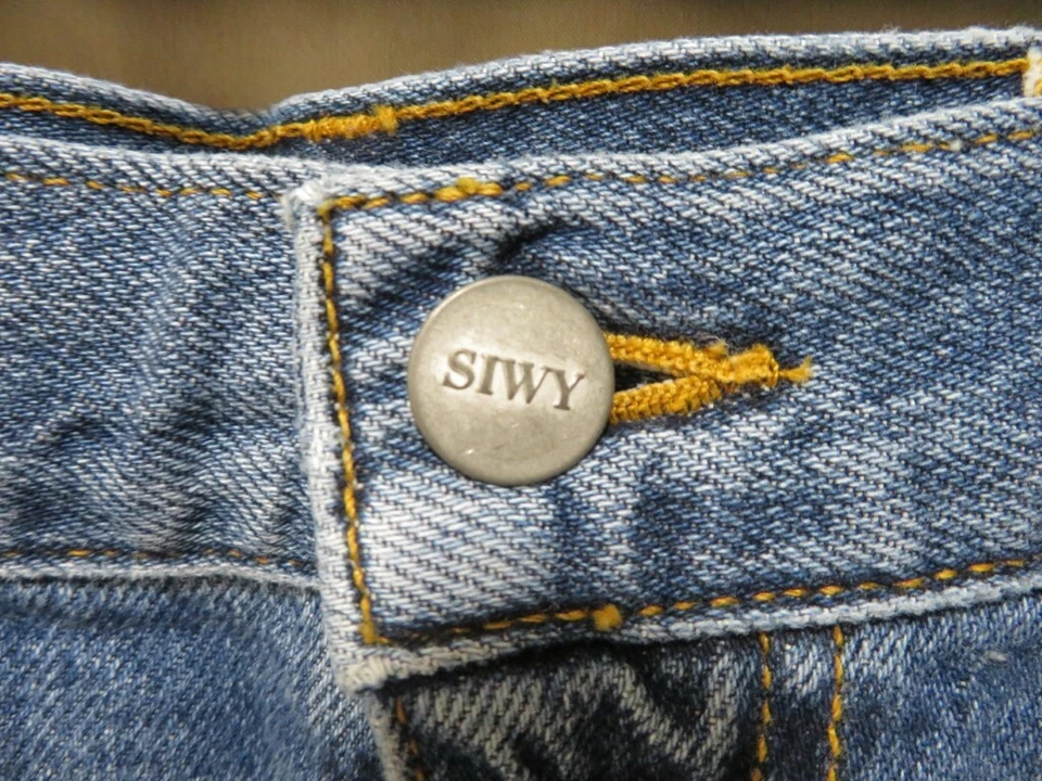 Minifalda de mezclilla para mujer SIWY Neoma estresada - azul - talla 30 Foto 2 de 4