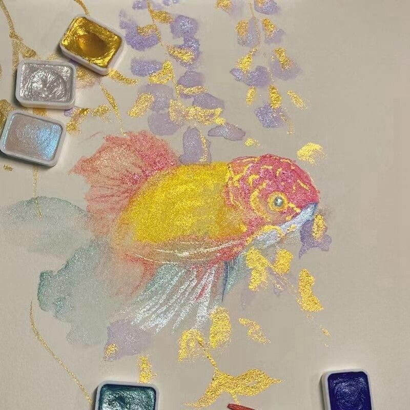 12 Glitzer Gelstifte Regenbogen Set - Wassermalbare Stifte Für Kinder