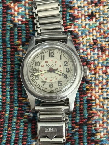 Vintage Rolex Oyster Solar Aqua WW2 Military Watch