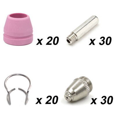 100Pcs Plasma Cutter Consumable Kits Pilot Arc cutting Torch wsd60p CUT50P/60P