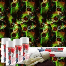 MYDIPKIT Hydro Dipping Water Transfer Print KIT LL-102 Toxic Skulls Green
