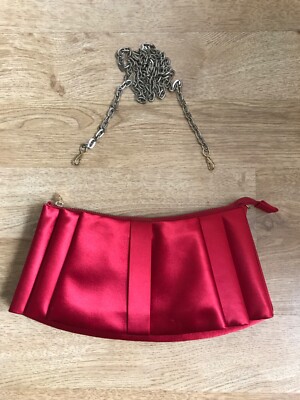 Genuine Ted Baker Red Satin Look Triple Bow Cross-Body/Clutch