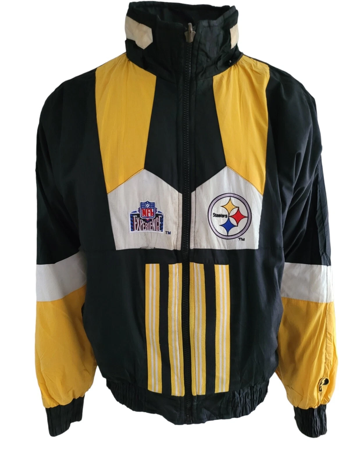 Vintage Pittsburgh Steelers Reversible NFL Puffer Jacket Black Size XLarge