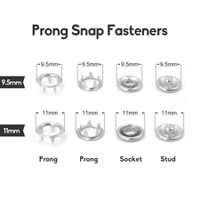 50sets Silver Color Open Ring Snaps Fastener Press Studs Snap Button 9.5mm/11mm