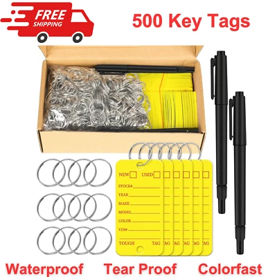 YEXIYA 500 Pcs Poly Key Tags Dealership Car Key Tags with Labels for RV Auto Luggage