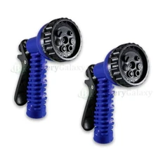 2 Pack Garden Hose Nozzle Water Sprayer - 7 Spray Patterns - Blue