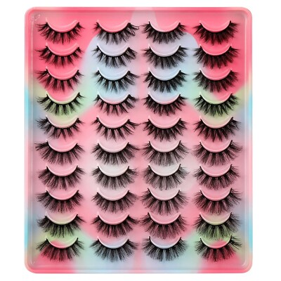 20 Pairs False Eyelashes Natural Fluffy Cat Eye Fake Eye Lashes 4 Styles Mixe...