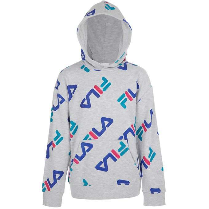 New Fila Pullover Hoodie Grey Youth Girls Boys Kids Sizes Sweatshirt