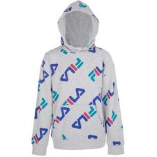 New Fila Pullover Hoodie Grey Youth Girls Boys Kids Sizes Sweatshirt