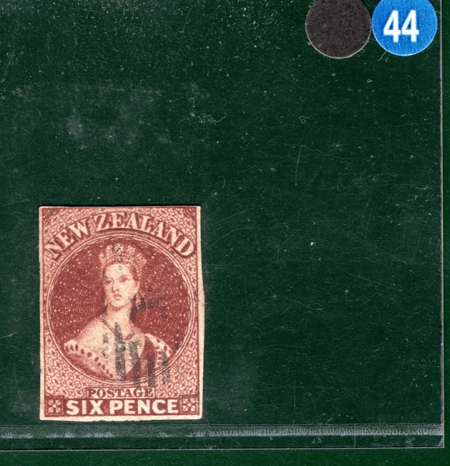 NEW ZEALAND QV Classic Chalon SG.43 6d Red-Brown CLEAR PROFILE Cat £150+ BBLUE44 - Image 3 of 4