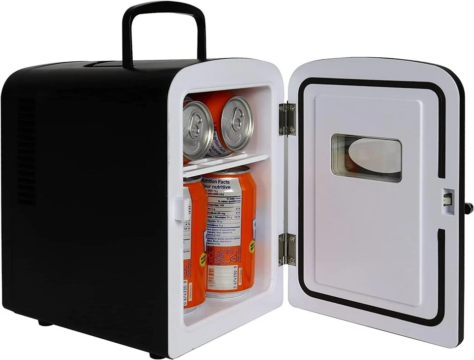 Koolatron 4L 6-Dosen Retro Tragbarer Mini-Kühlschrank Kühler 12V (Schwarz) - Bild 3 von 4