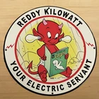 VINTAGE REDDY KILOWATT PORCELAIN SIGN ELECTRIC COMPANY SERVICE STATION PLATE