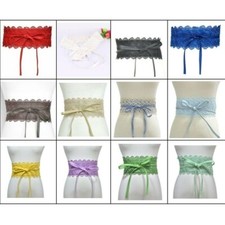Lady Women Dress Belt Corset Embellished Lace Up Front Tie Faux Leather