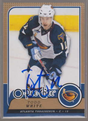 Autographed 08/09 OPC Todd White - Thrashers