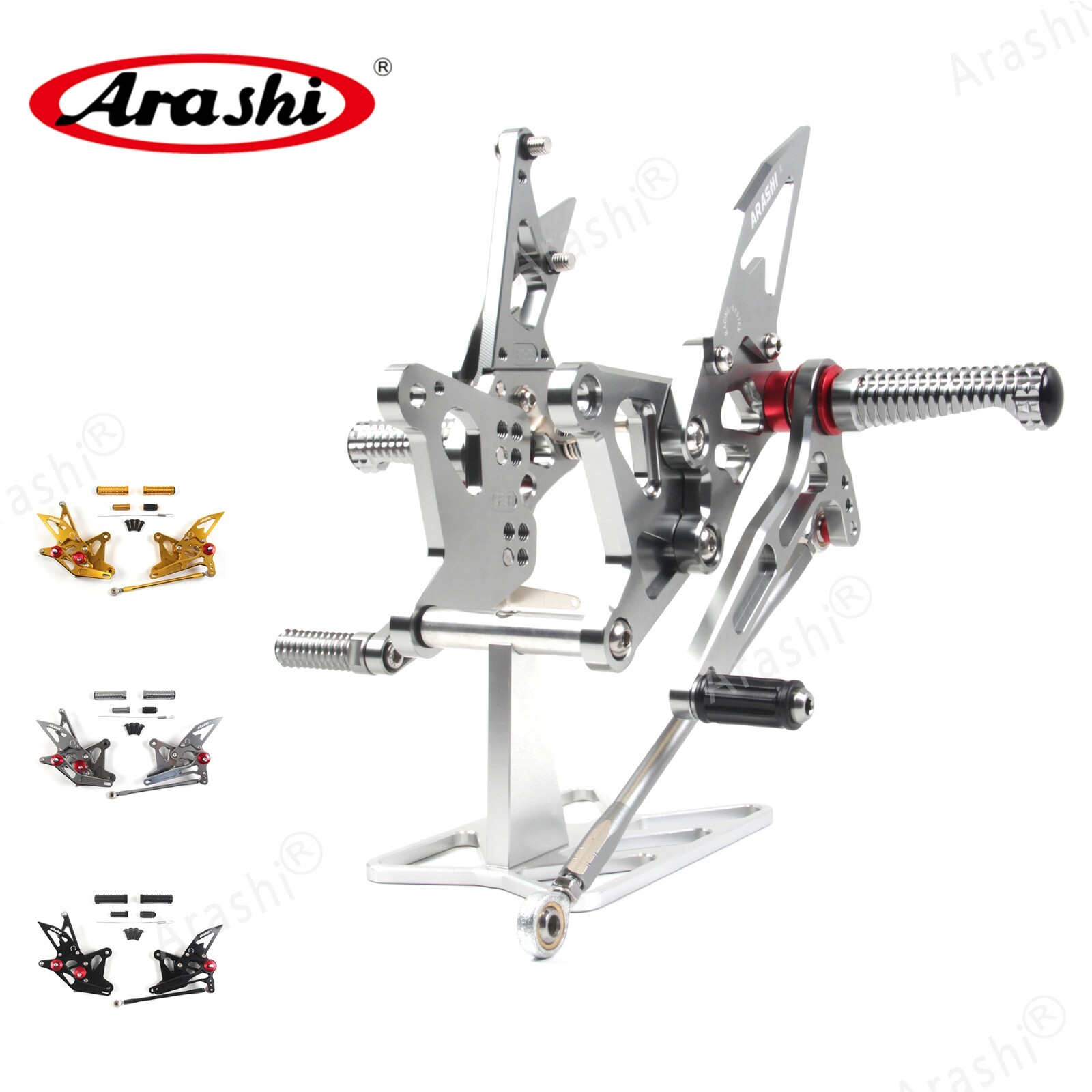 Arashi Rearsets Foot Pegs Pedals For Kawasaki NINJA ZX6R / ZX636 2005