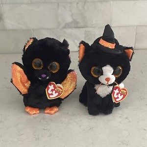 TY Beanie Boos - SET of 2 Halloween 2019 Releases Medium 7” Witchie & Echo