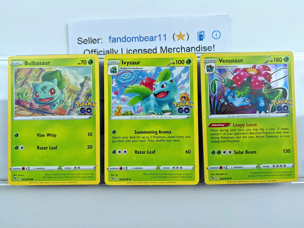  Venusaur 003/078 - Pokemon Go - Foil - Evolution Card Lot -  Ivysaur Bulbasaur : Toys & Games