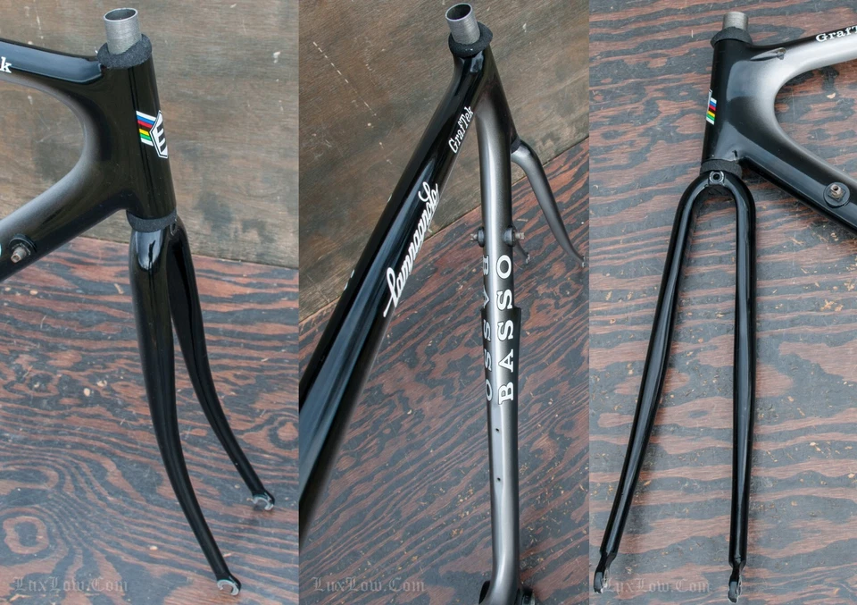 Vintage Basso Graftek Road Bike FRAME FORK Early Carbon Fiber Bicycle Campagnolo - Image 3 of 4