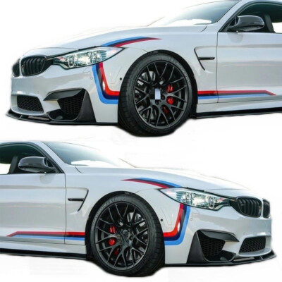FOR BMW M4 M Performance Hood Bumper Decal Graphics Tricolor Stripe Sticker Kit