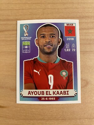 2022 Panini FIFA World Cup Qatar 2022 Soccer Sticker Ayoub El Kaabi Morocco MAR
