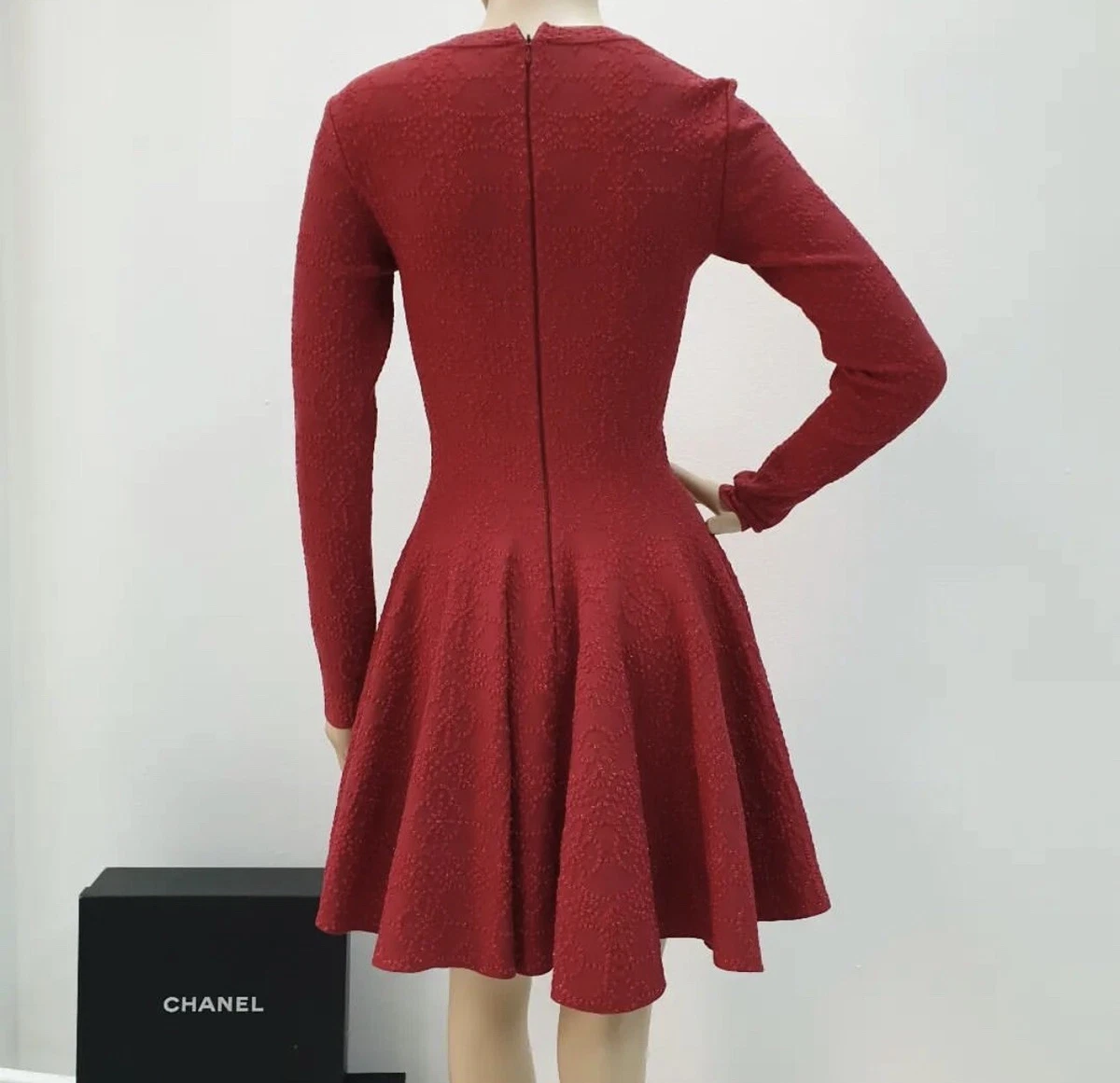 Ala a Red Long Seeve Mini Dress Sz.36 eBay