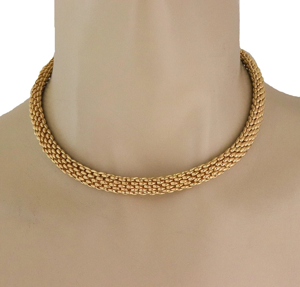 Chaumet Париж золотой сетки ожерелье 18k желтый воротник стиль 109 граммов - Изображение 2 из 4