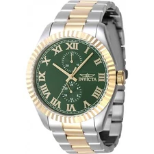 Invicta Men's Watch Specialty Quartz Green Dial Yellow Gold Bezel Bracelet 47427