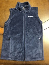 Columbia Zip Up Fleece Full Zipper Blue Vest Youth Medium 10/12