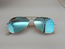 Mirror Tint Blue Women's Sunglasses Gold Frame READ