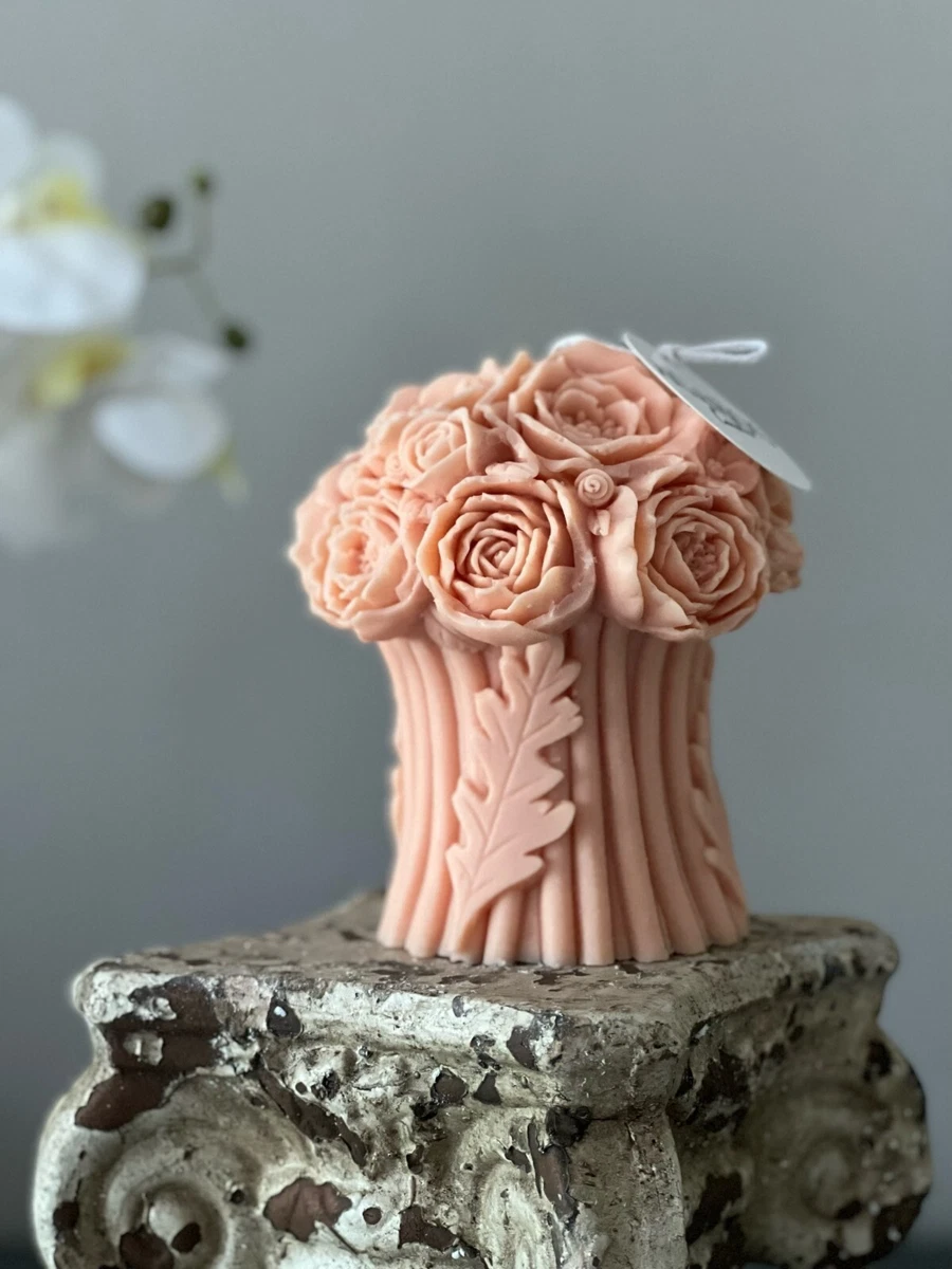 Large Flower Bouquet Candle Mold Peony Flower Ornaments Soaps