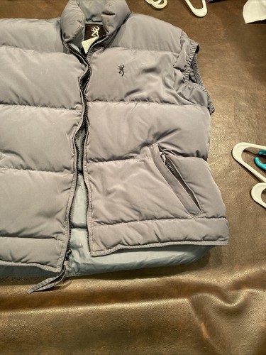 Gray Hunting Vest Mens MD Goose Down 