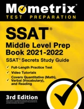 SSAT Middle Level Prep Book 2021-2022: SSAT Secrets Study Guide, Ful - VERY GOOD