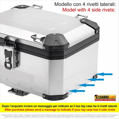 Kit adesivi top case Mytech Model X 58 LT compatibili per DUCATI