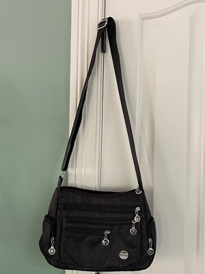 JINGPIN AkoMatial Black Multi Zip Crossbody | eBay