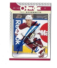 2009-10 O-PEE-CHEE #690 PAUL BISSONNETTE COYOTES AUTOGRAPHED SIGNED HOCKEY CARD
