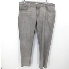 Eileen Fisher Jeans Womens 14 Grey Organic Cotton Straight Leg Stretch Casual