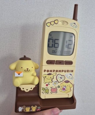 Sanrio Pompompurin Royche Retro Style Table Alarm Clock with Deco-Sticker