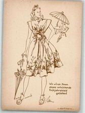 39152613 - Vormittagskleid sign. J. Hartmann Modekarten Merkur Verlag