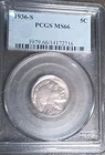 1936-S Buffalo Nickel 5C PCGS MS66 Uncirculated San Francisco KM#134