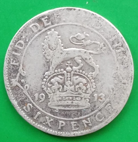 1913 George V Sixpence — photo from the most recent tracked eBay sale