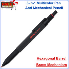 Rotring 600 3-in-1 Multicolor Pen And Mechanical Pencil, Barrel, Brass Mechanism