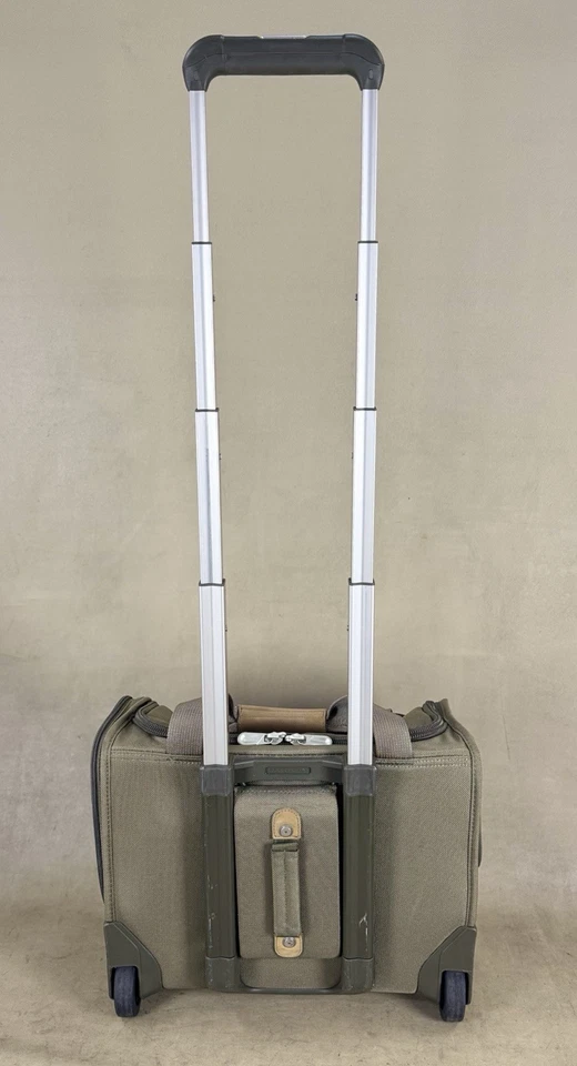 Briggs & Riley Baseline 2 Wheel Cabin Bag Olive Rolling Luggage Suitcase U116 - Image 4 of 4